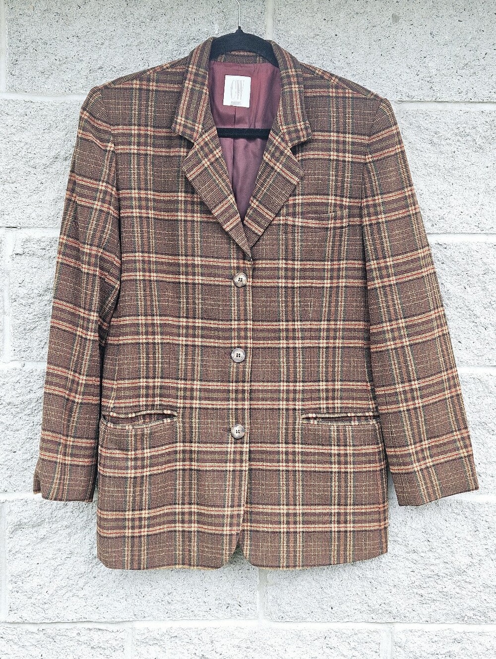 Vintage Plaid Blazer Dark Academia Old Money Preppy Jacket Size 10